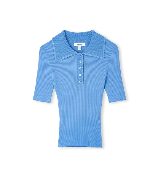 Mavi Ribanalı Polo Yaka Triko Iw6260050163028 | Ipekyol