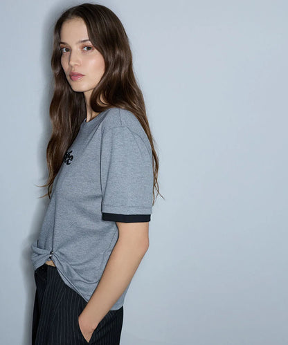 Gri Slogan Nakışlı Işlemeli Tişört Iw6260070171126 | Ipekyol