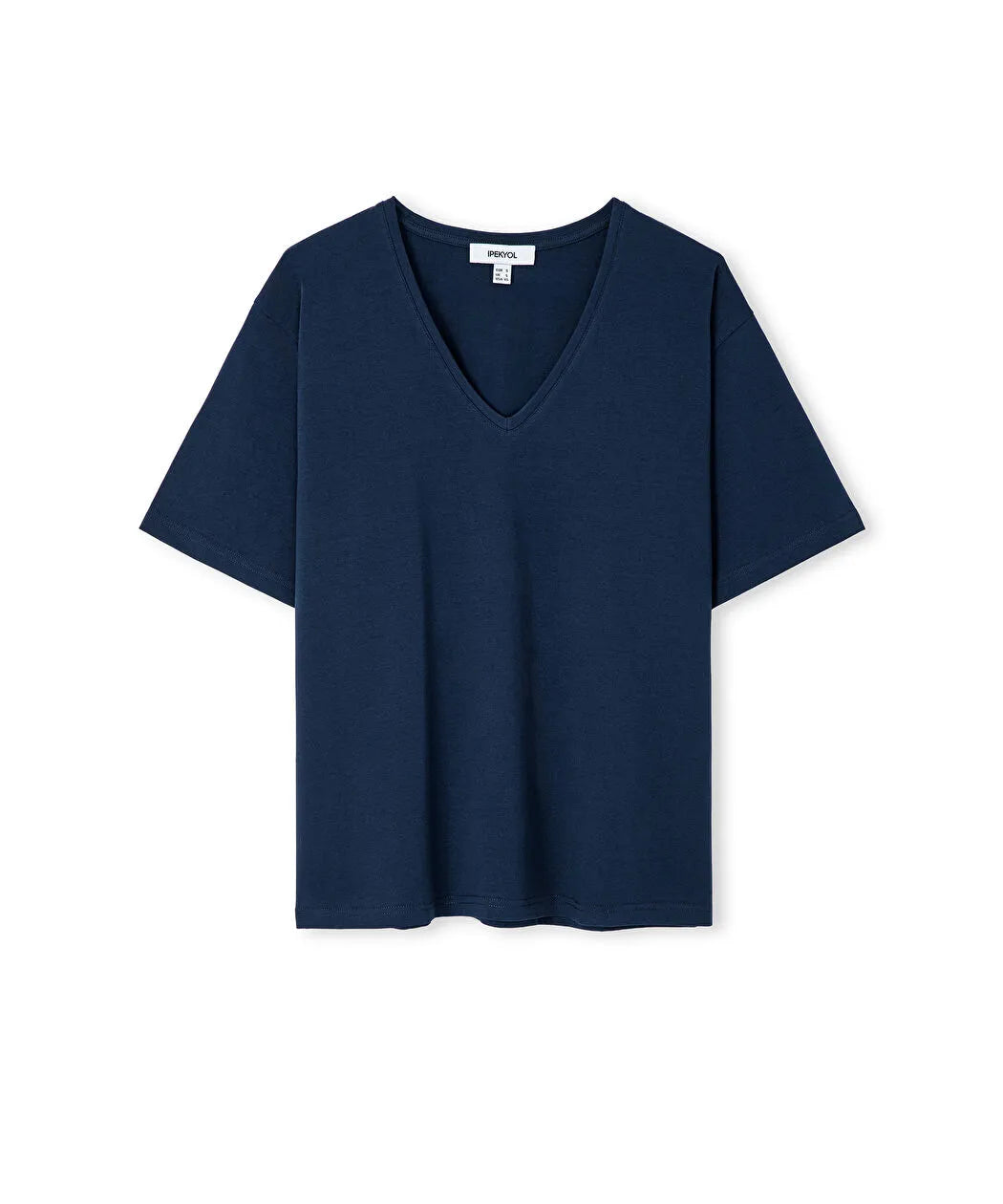 Lacivert V Yaka Basic Tişört Iw6260070138015 | Ipekyol
