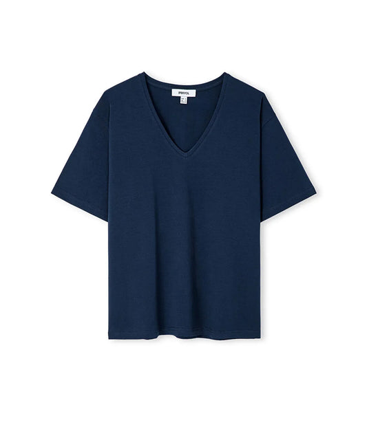 Lacivert V Yaka Basic Tişört Iw6260070138015 | Ipekyol