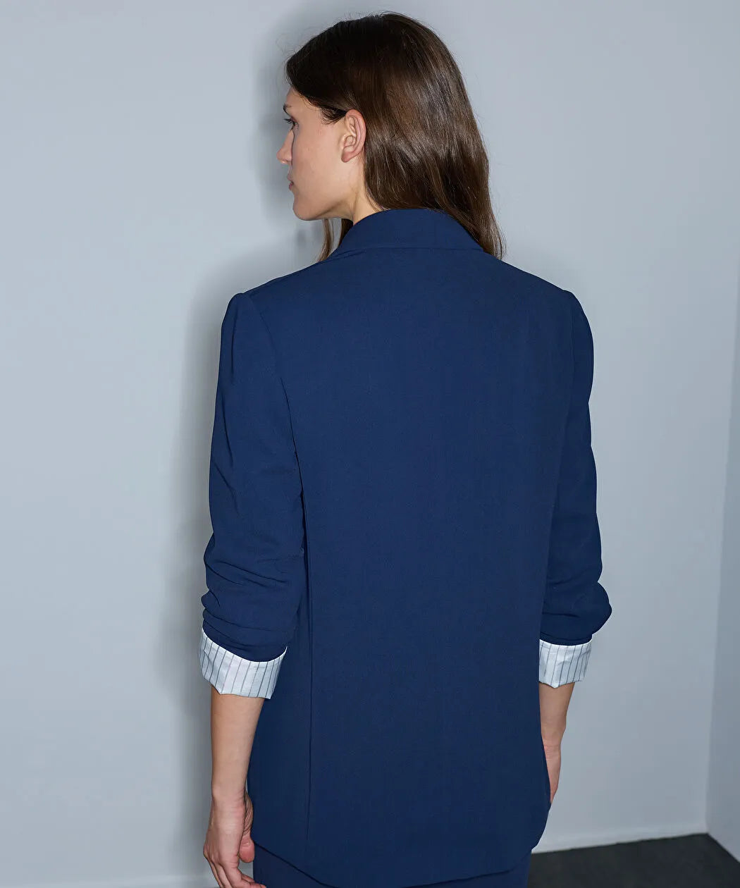 Lacivert Vatkalı Uzun Blazer Iw6260005125015 | Ipekyol