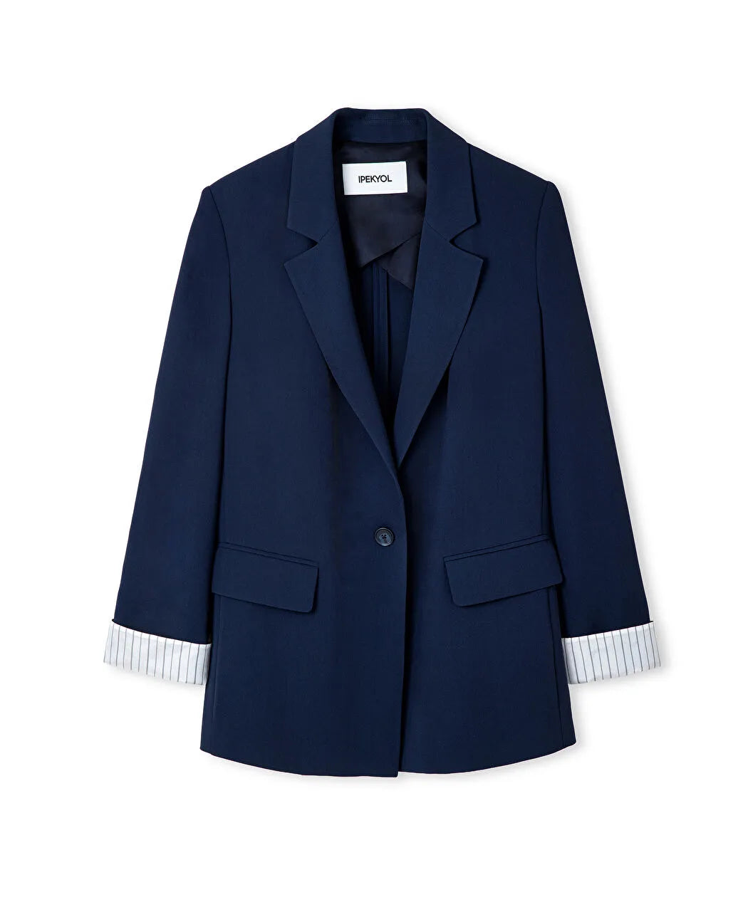Lacivert Vatkalı Uzun Blazer Iw6260005125015 | Ipekyol