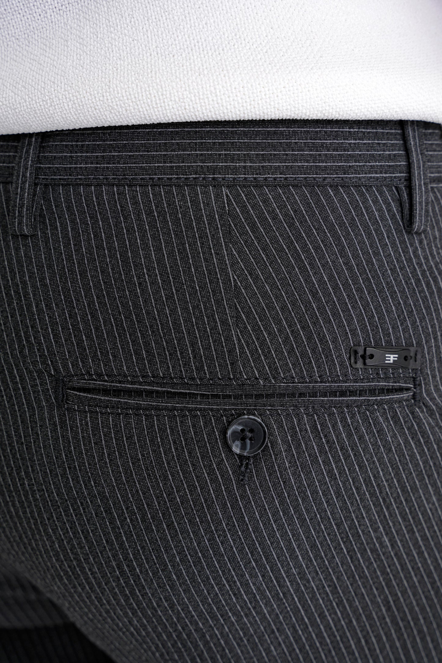 Comfort Fit Rahat Kalıp Pileli Esnek Pamuklu Çizgili Siyah Jogger Pantolon P 1218