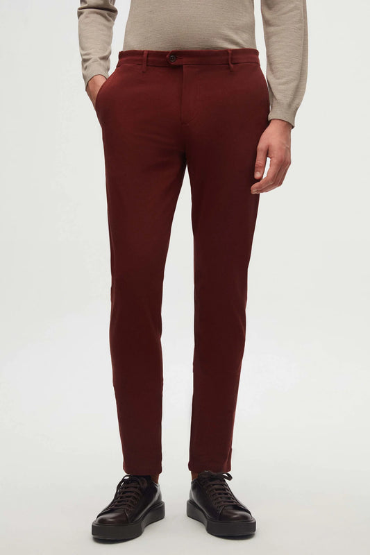 Damat Slim Fit Kiremit Bi Strech Pamuklu Beli Içten Lastikli Chino Pantolon