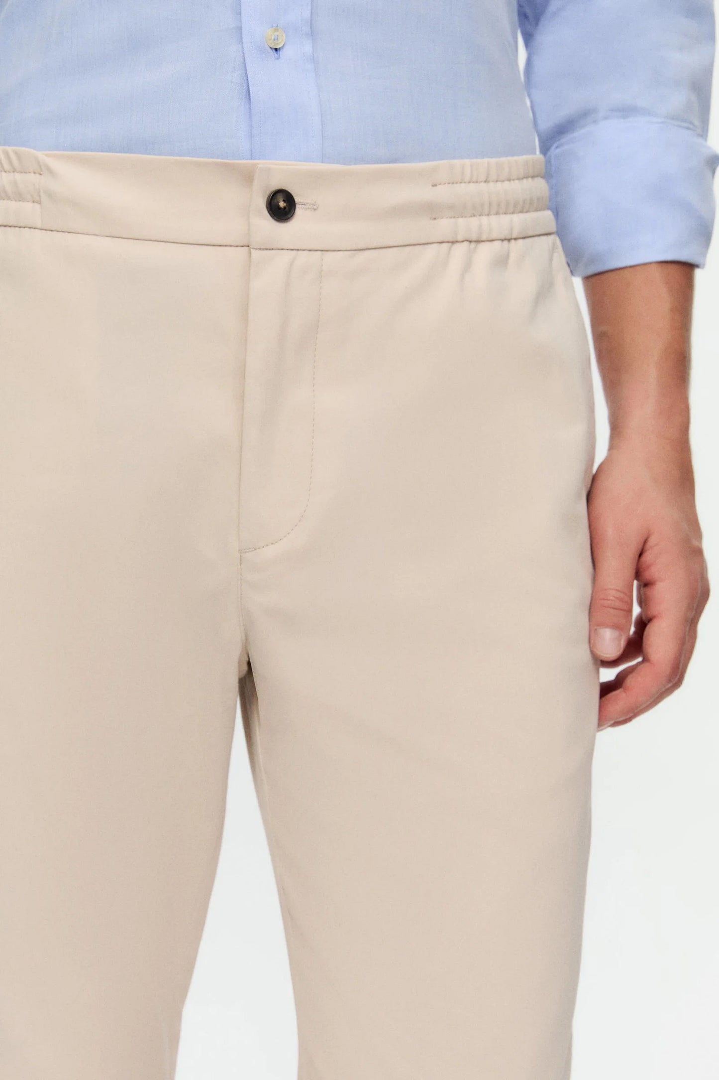 Damat Comfort Fit Bej Düz Jogger Pantolon