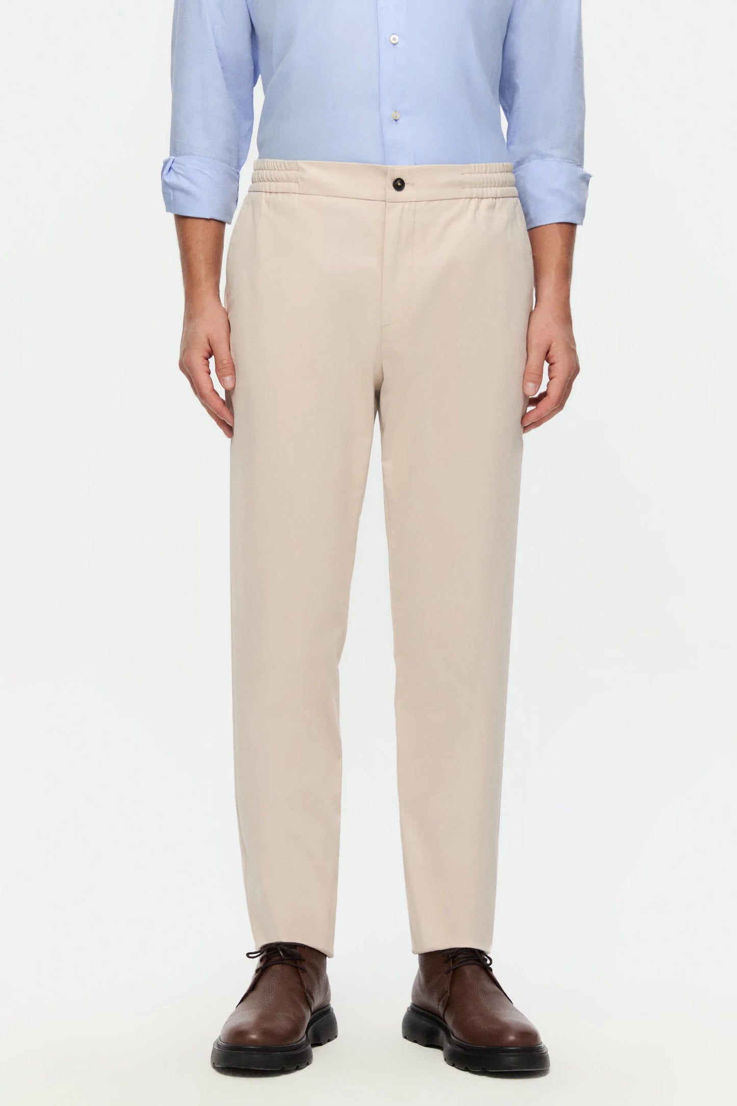 Damat Comfort Fit Bej Düz Jogger Pantolon