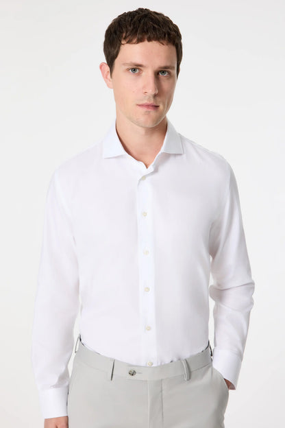 Damat Slim Fit Beyaz Gabardin Gömlek