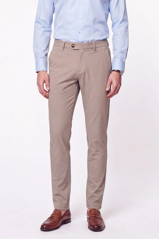Comfort Fit Yan Cepli Beli Lastikli Esnek Pamuk Koyu Bej Jogger Pantolon P 1223
