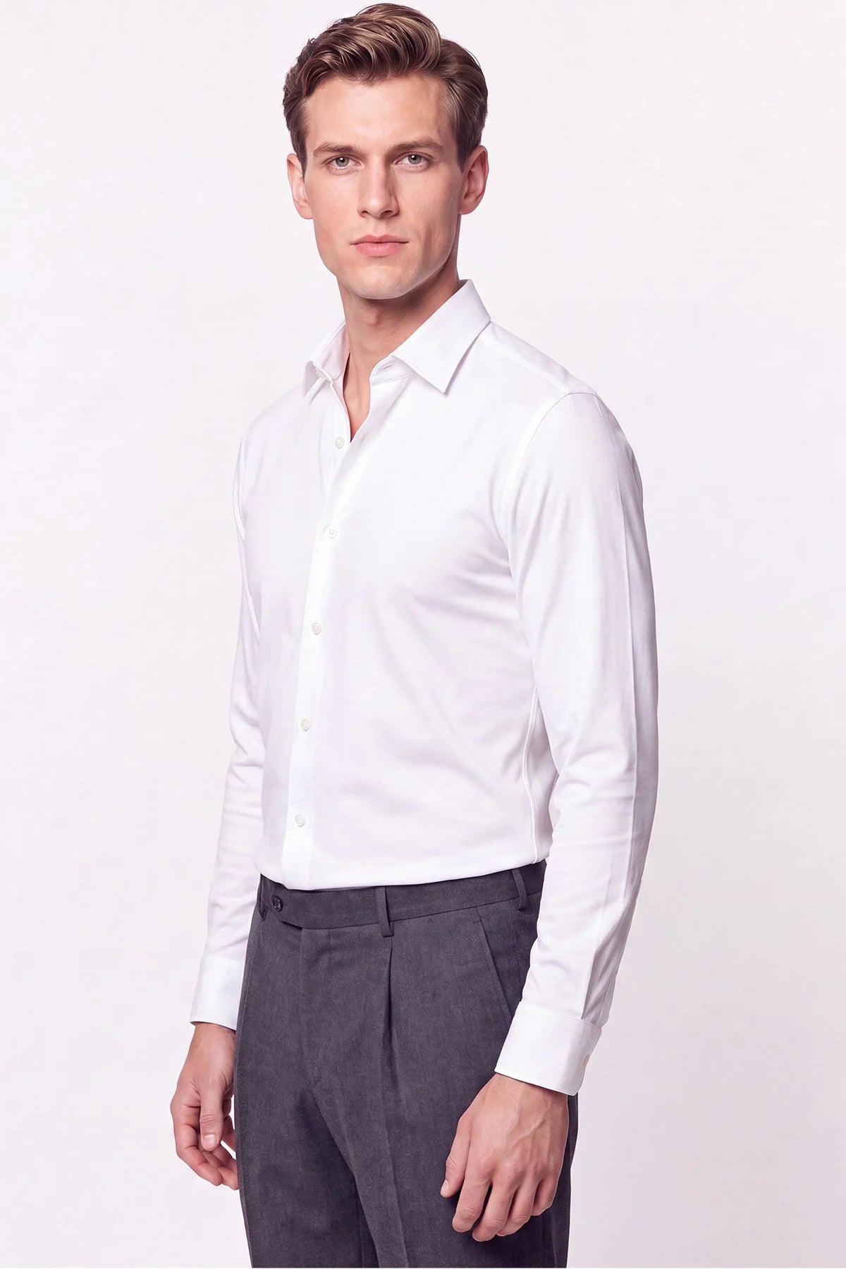 Slim Fit Pamuklu Beyaz Gömlek G 1607