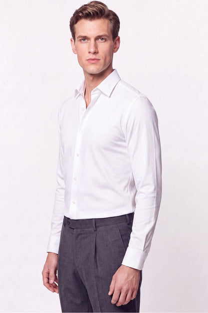 Slim Fit Pamuklu Beyaz Gömlek G 1607