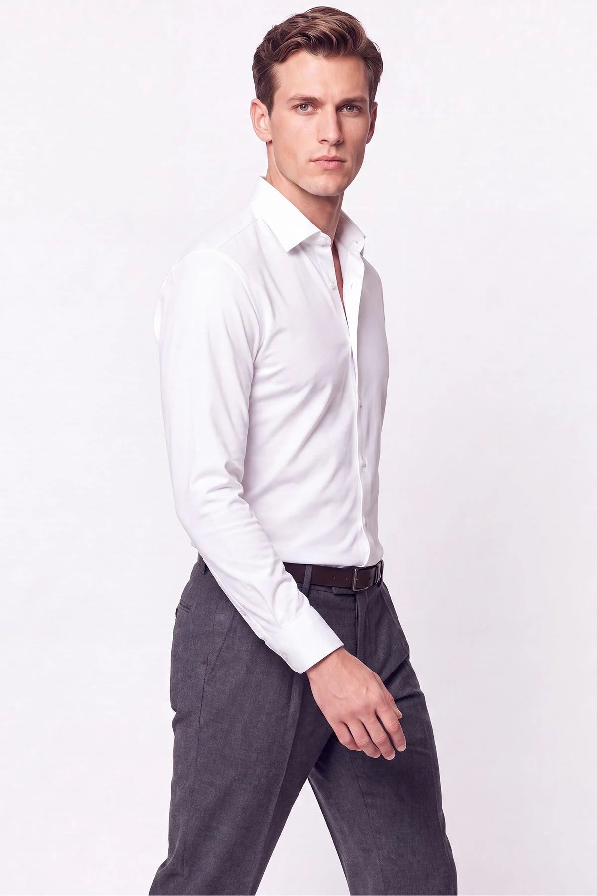 Slim Fit Pamuklu Beyaz Gömlek G 1607