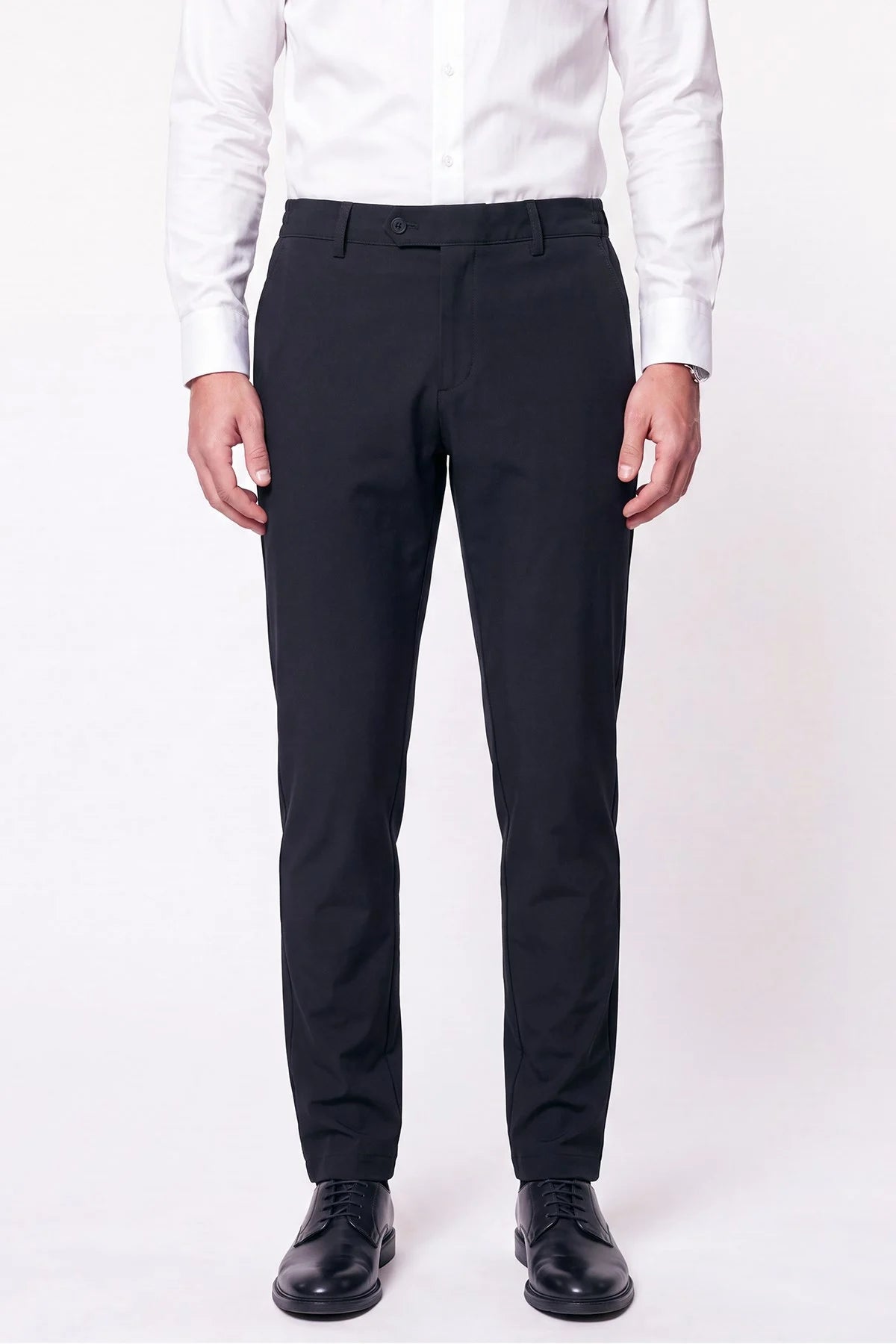 Comfort Fit Yan Cepli Beli Lastikli Esnek Pamuk Siyah Jogger Pantolon P 1223