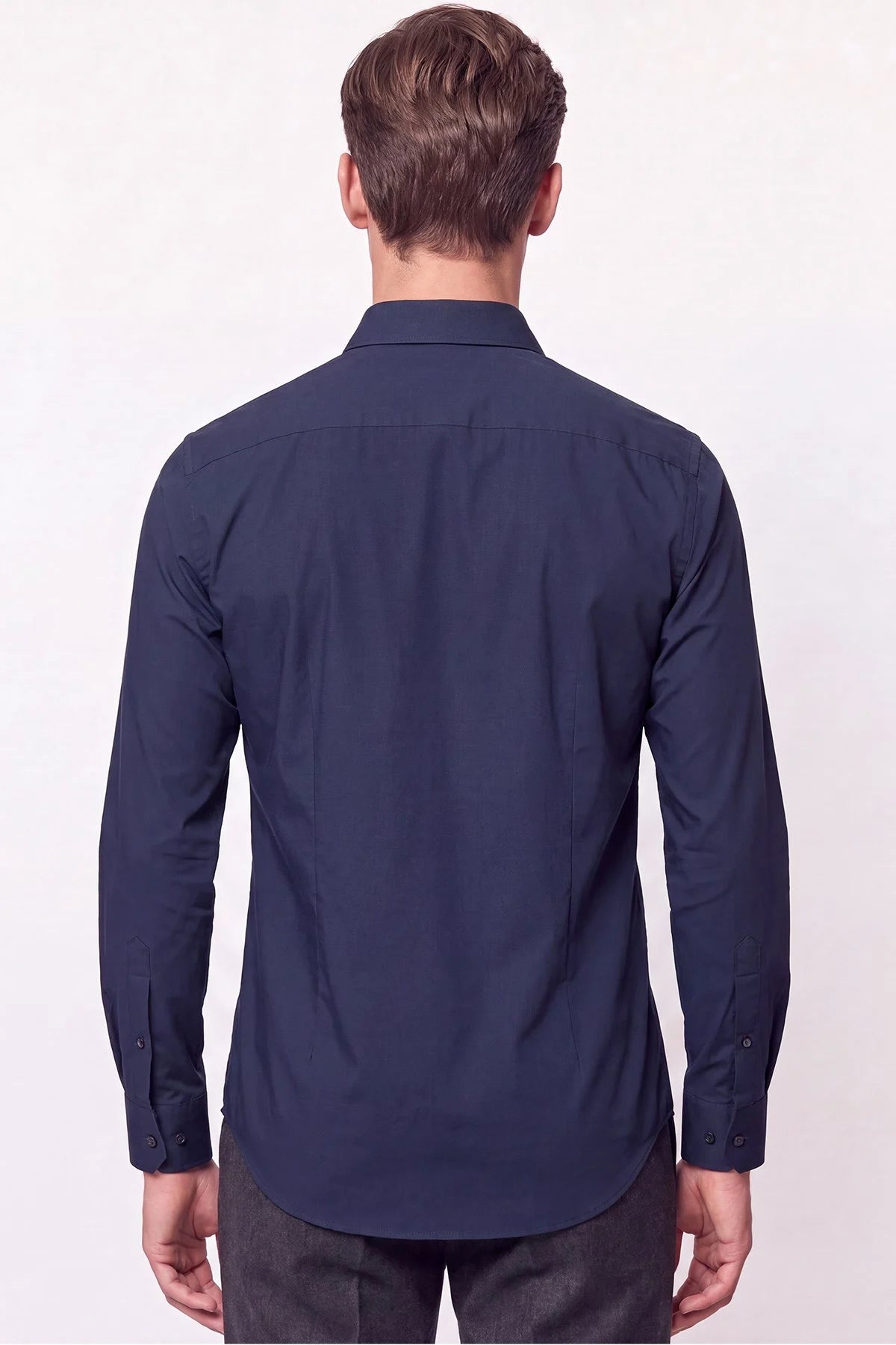 Slim Fit Pamuklu Lacivert Gömlek G 1607