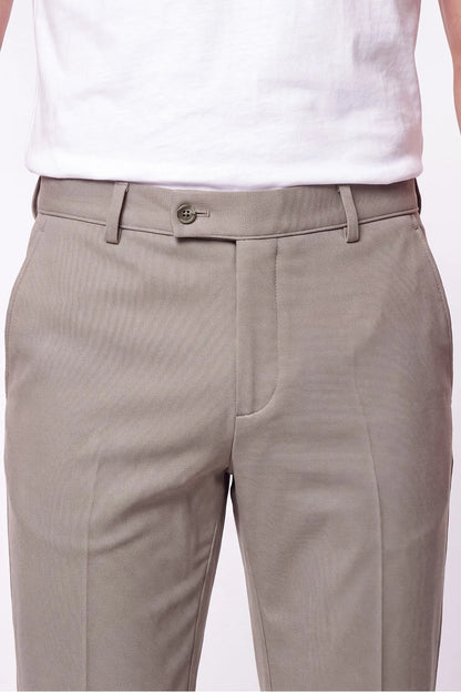 Comfort Fit Rahat Kalıp Yan Cep Pamuklu Dokulu Kum Pantolon P 1219