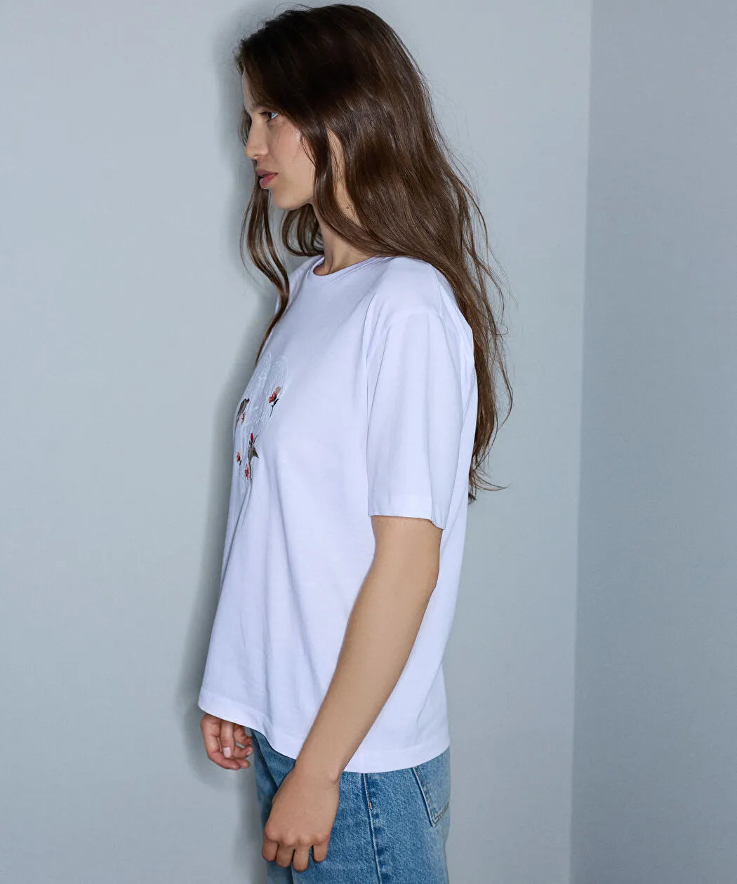 Beyaz Monogram Nakışlı Tişört Iw6260070172002 | Ipekyol