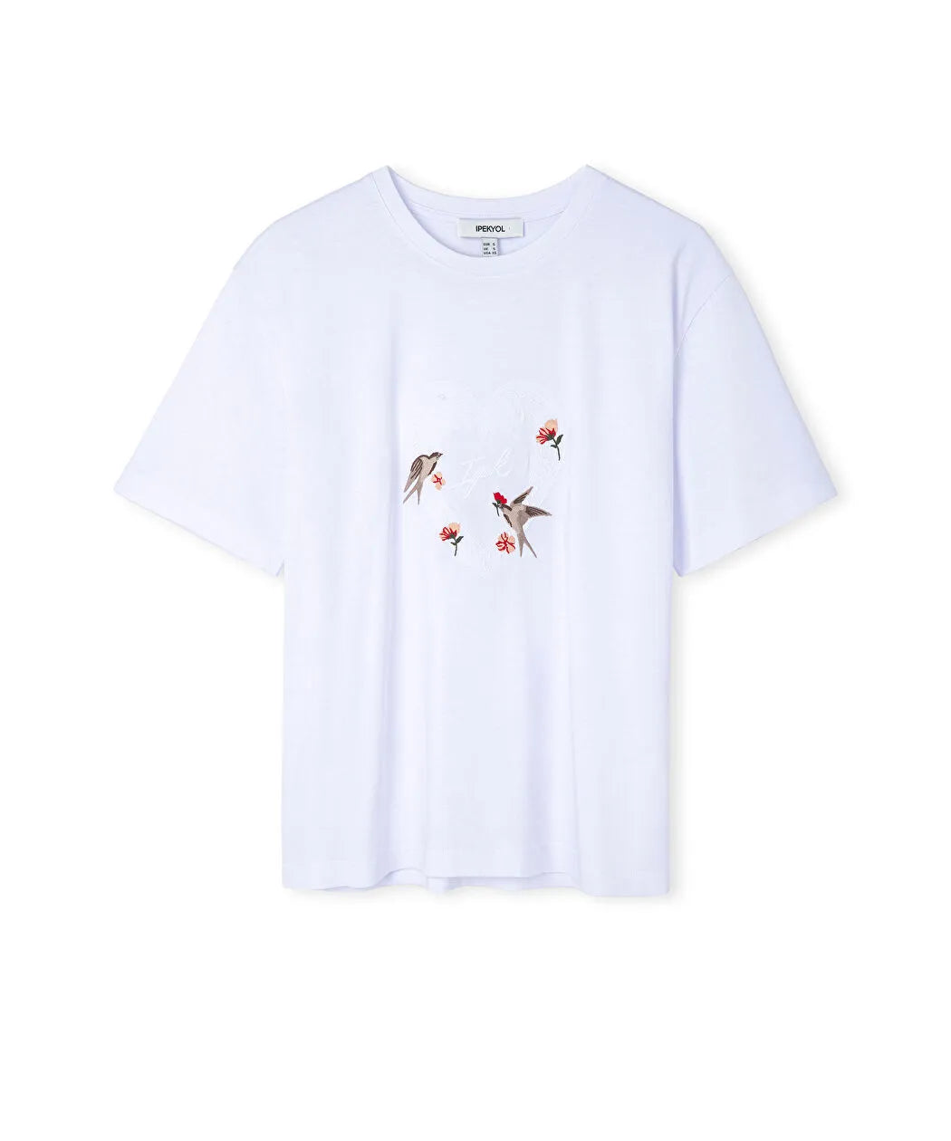 Beyaz Monogram Nakışlı Tişört Iw6260070172002 | Ipekyol