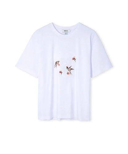 Beyaz Monogram Nakışlı Tişört Iw6260070172002 | Ipekyol