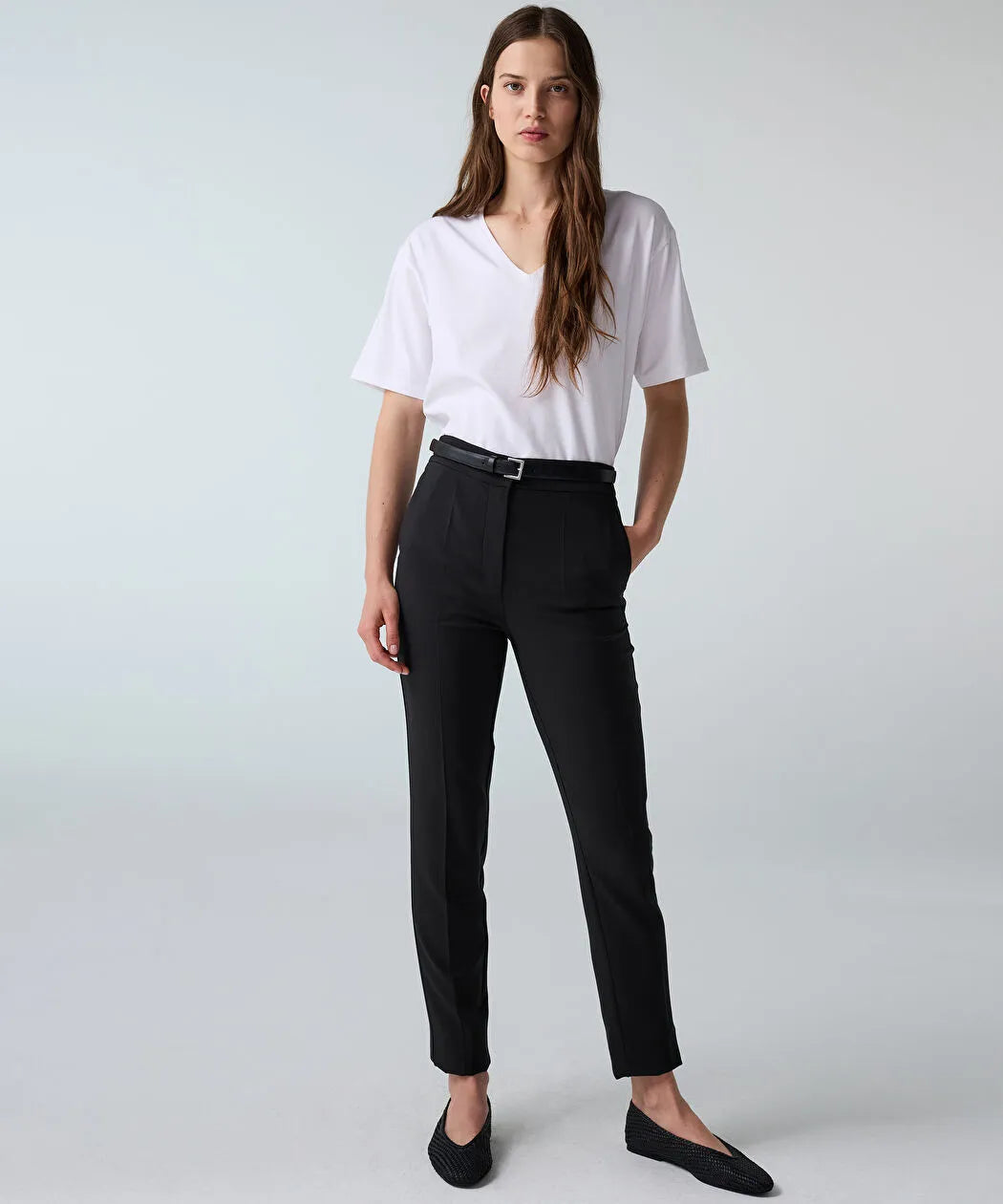 Beyaz V Yaka Basic Tişört Iw6260070138002 | Ipekyol
