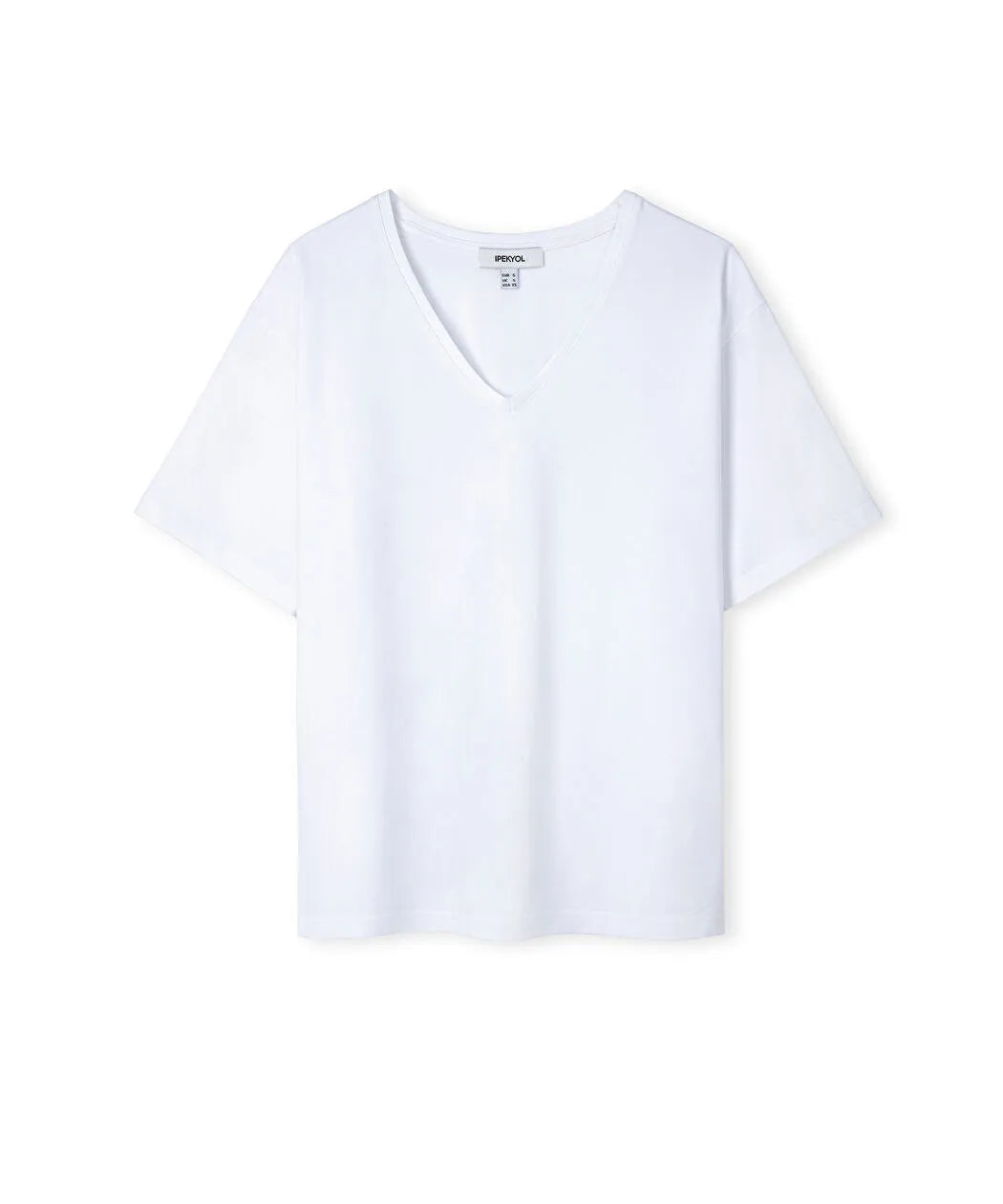 Beyaz V Yaka Basic Tişört Iw6260070138002 | Ipekyol