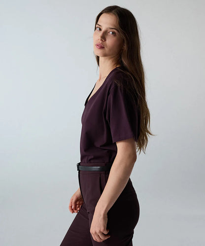 Mor V Yaka Basic Tişört Iw6260070138008 | Ipekyol