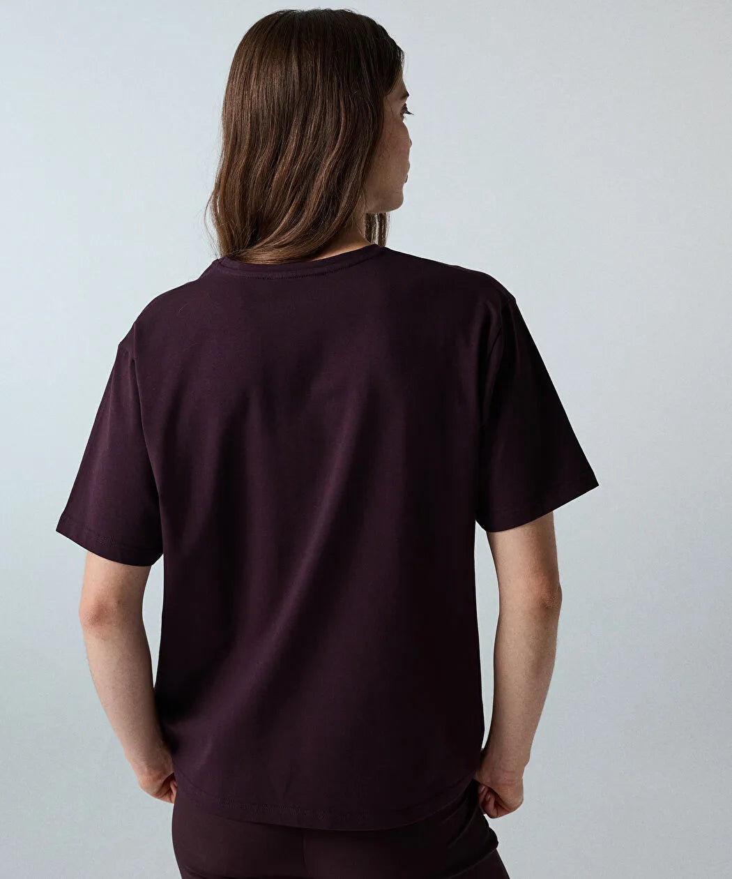 Mor V Yaka Basic Tişört Iw6260070138008 | Ipekyol