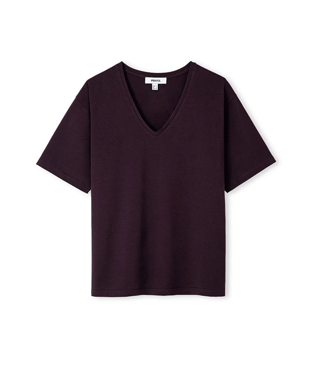 Mor V Yaka Basic Tişört Iw6260070138008 | Ipekyol