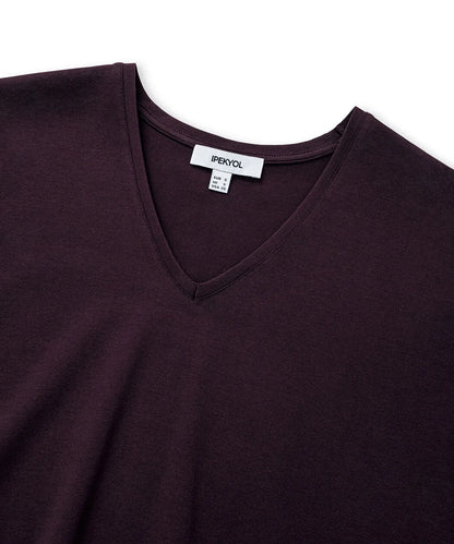 Mor V Yaka Basic Tişört Iw6260070138008 | Ipekyol