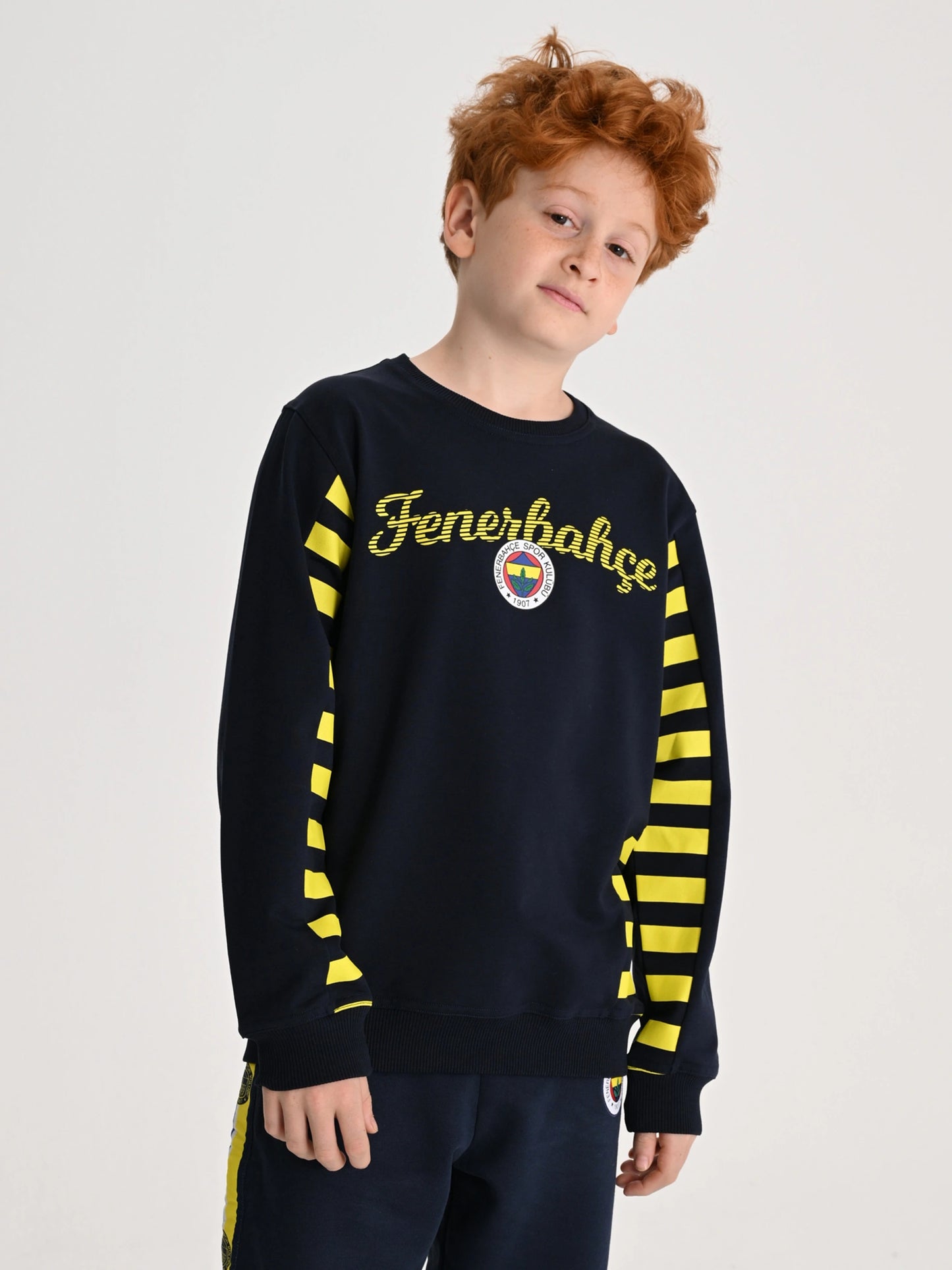 Fenerbahçe Lacivert Tribün Çubuklu Detaylı Çocuk Sweatshirt