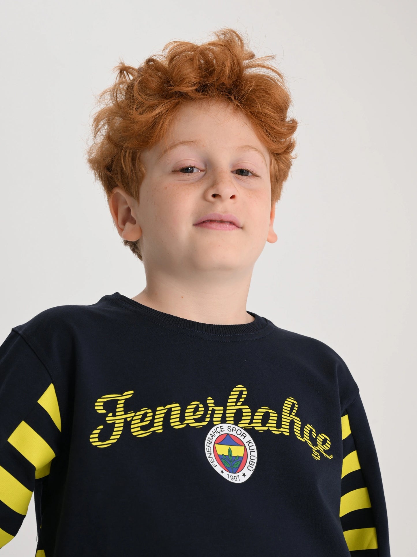 Fenerbahçe Lacivert Tribün Çubuklu Detaylı Çocuk Sweatshirt