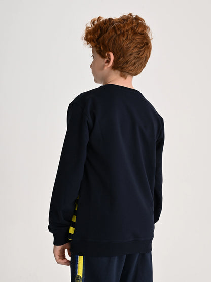 Fenerbahçe Lacivert Tribün Çubuklu Detaylı Çocuk Sweatshirt