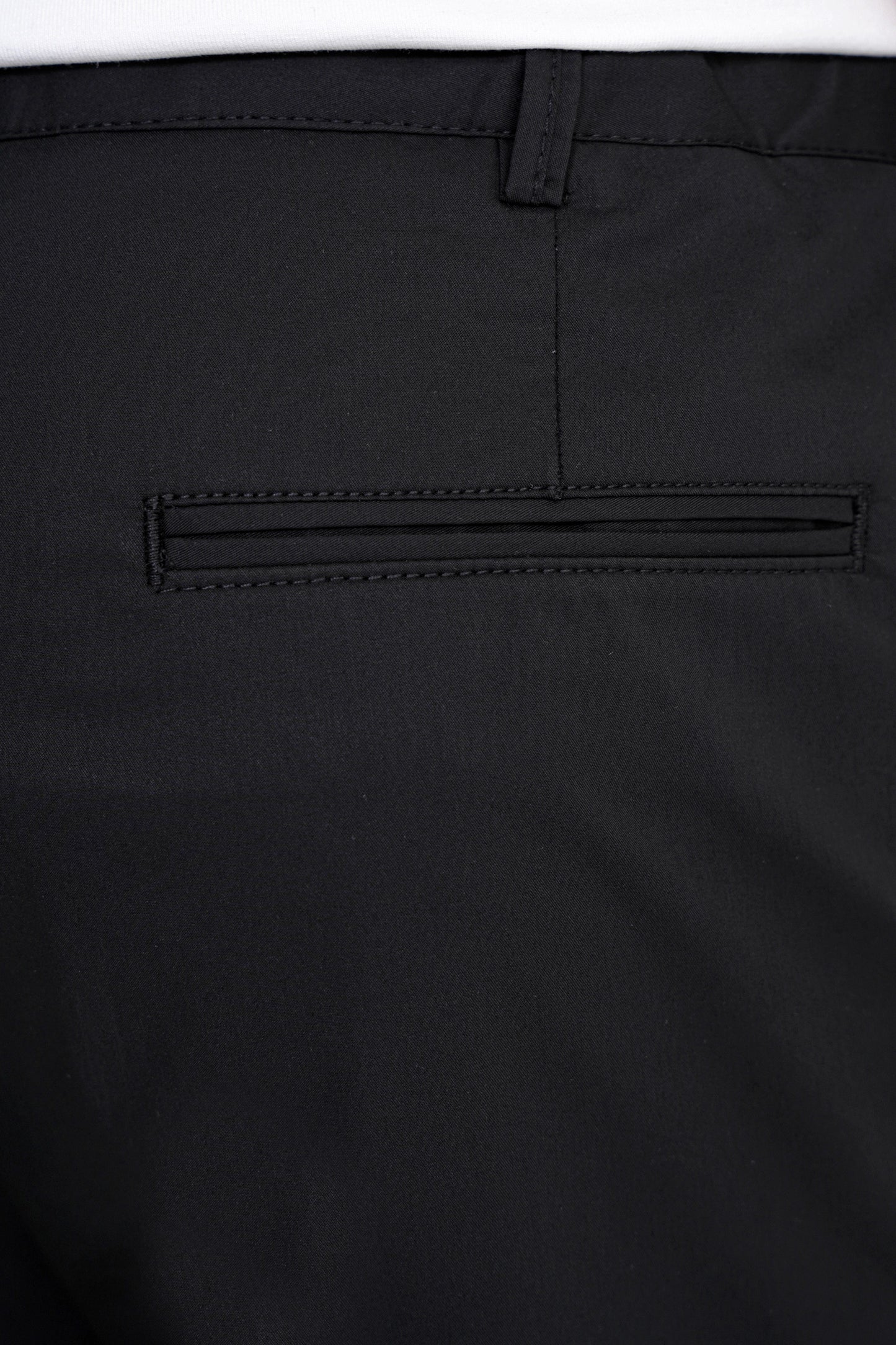 Comfort Fit Rahat Kalıp Yan Cep Beli Lastikli %97 Pamuk Siyah Pantolon P 1214