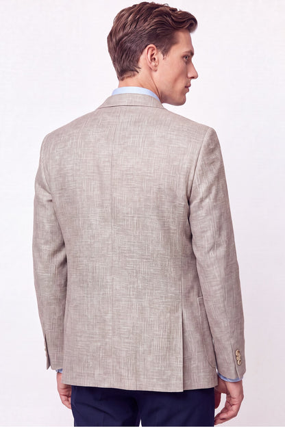 Comfort Fit Torba Cep Esnek Pamuklu Camel Blazer Ceket C 740