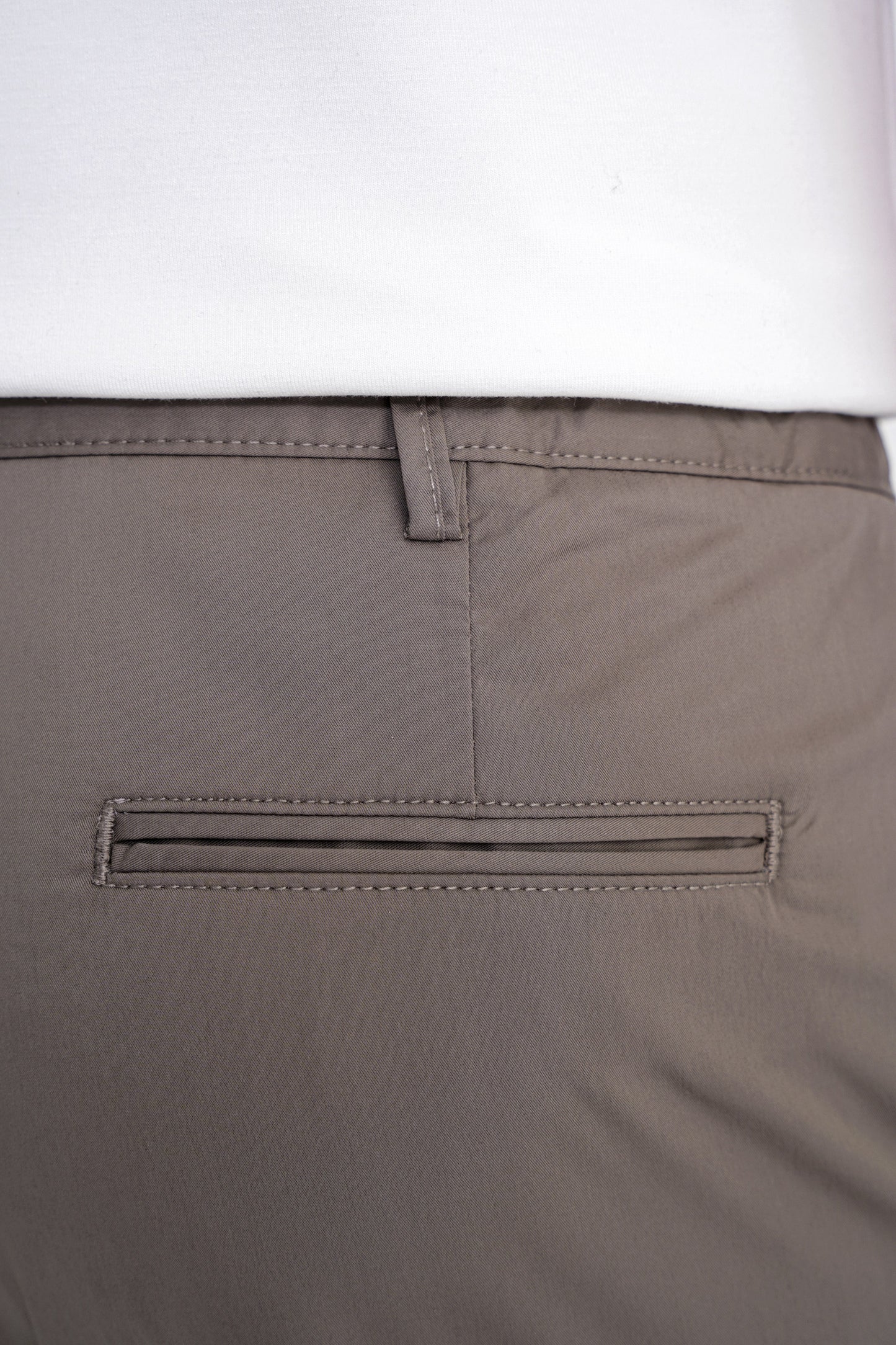 Comfort Fit Rahat Kalıp Yan Cep Beli Lastikli %97 Pamuk Haki Pantolon P 1214