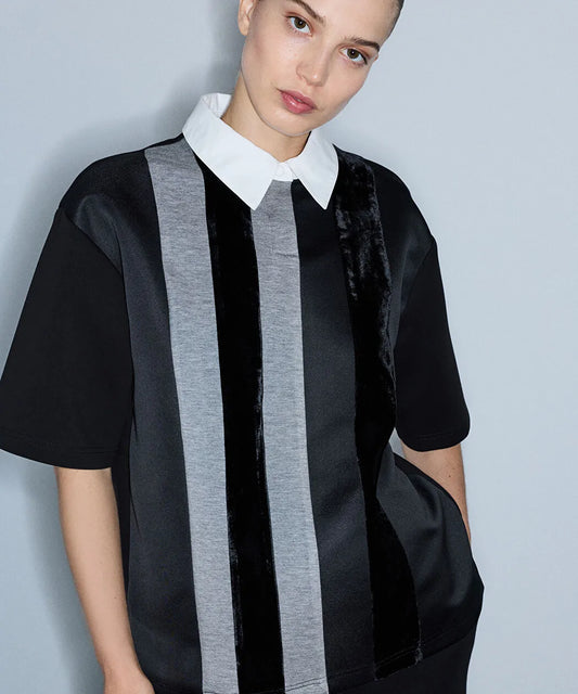 Siyah Kumaş Mix Colorblock Sweatshirt Iw6260091124001 | Ipekyol