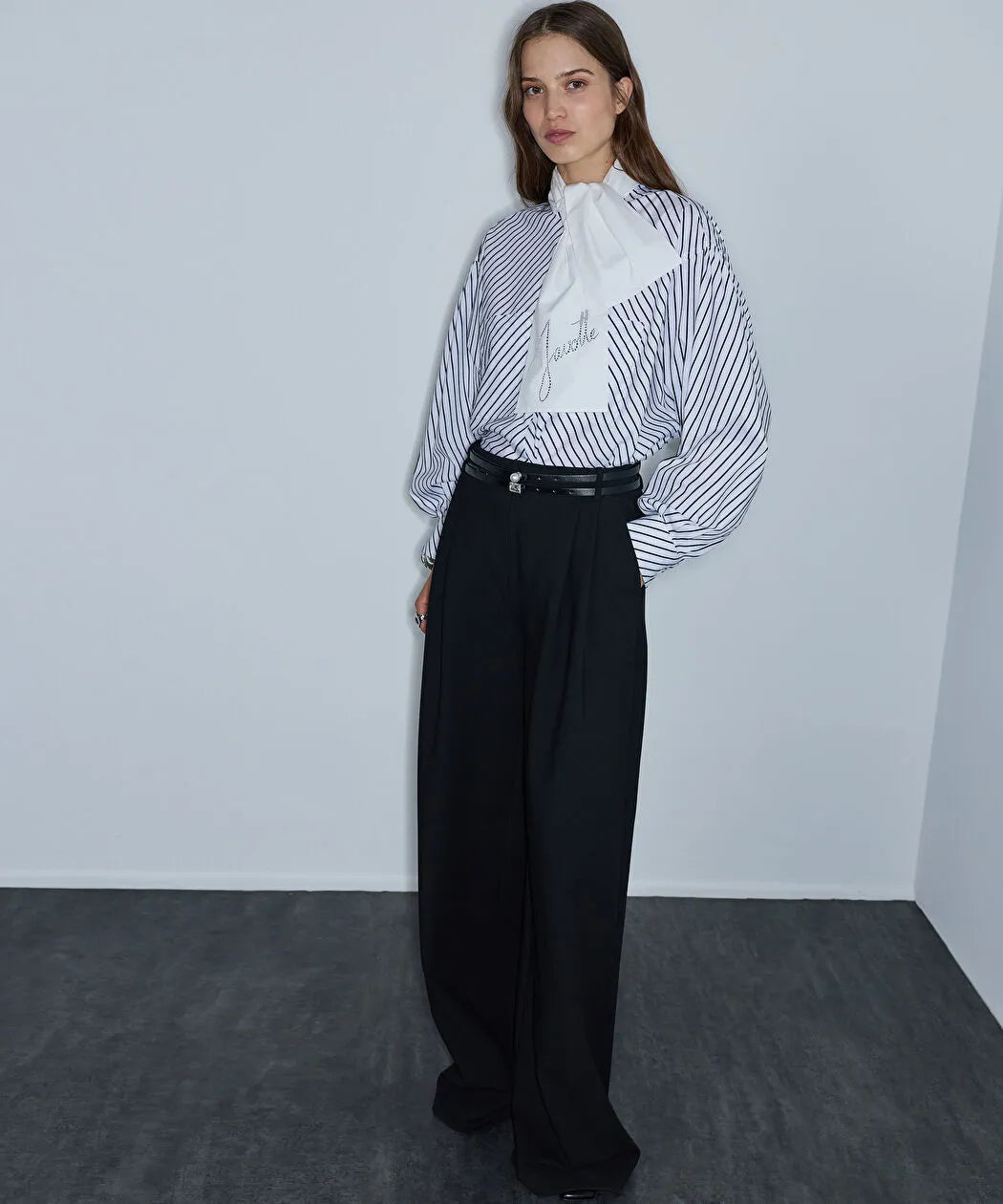 Siyah Çift Kemerli Pantolon Iw6260003198001 | Ipekyol