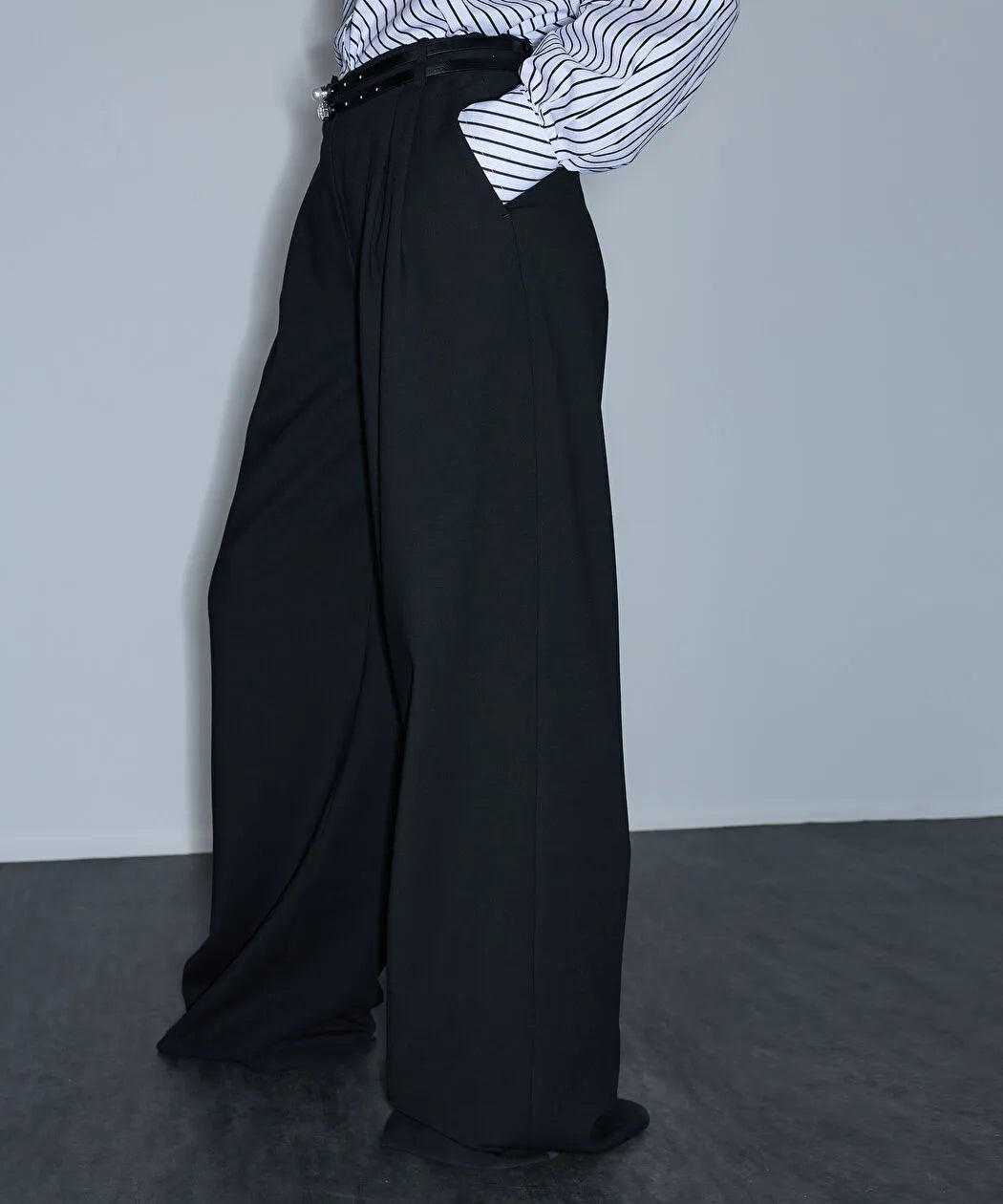 Siyah Çift Kemerli Pantolon Iw6260003198001 | Ipekyol