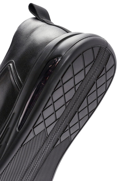 Erkek Siyah Bağcıklı Deri Sneaker