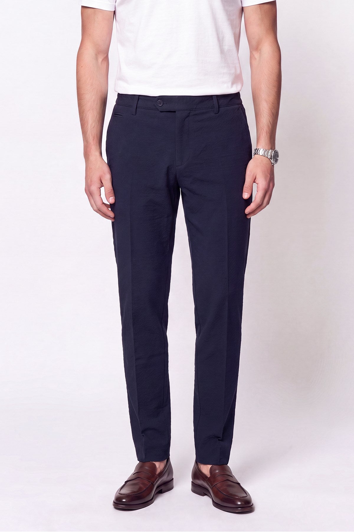 Comfort Fit Yan Cep Esnek Pamuklu Lacivert Jogger Pantolon P 1190