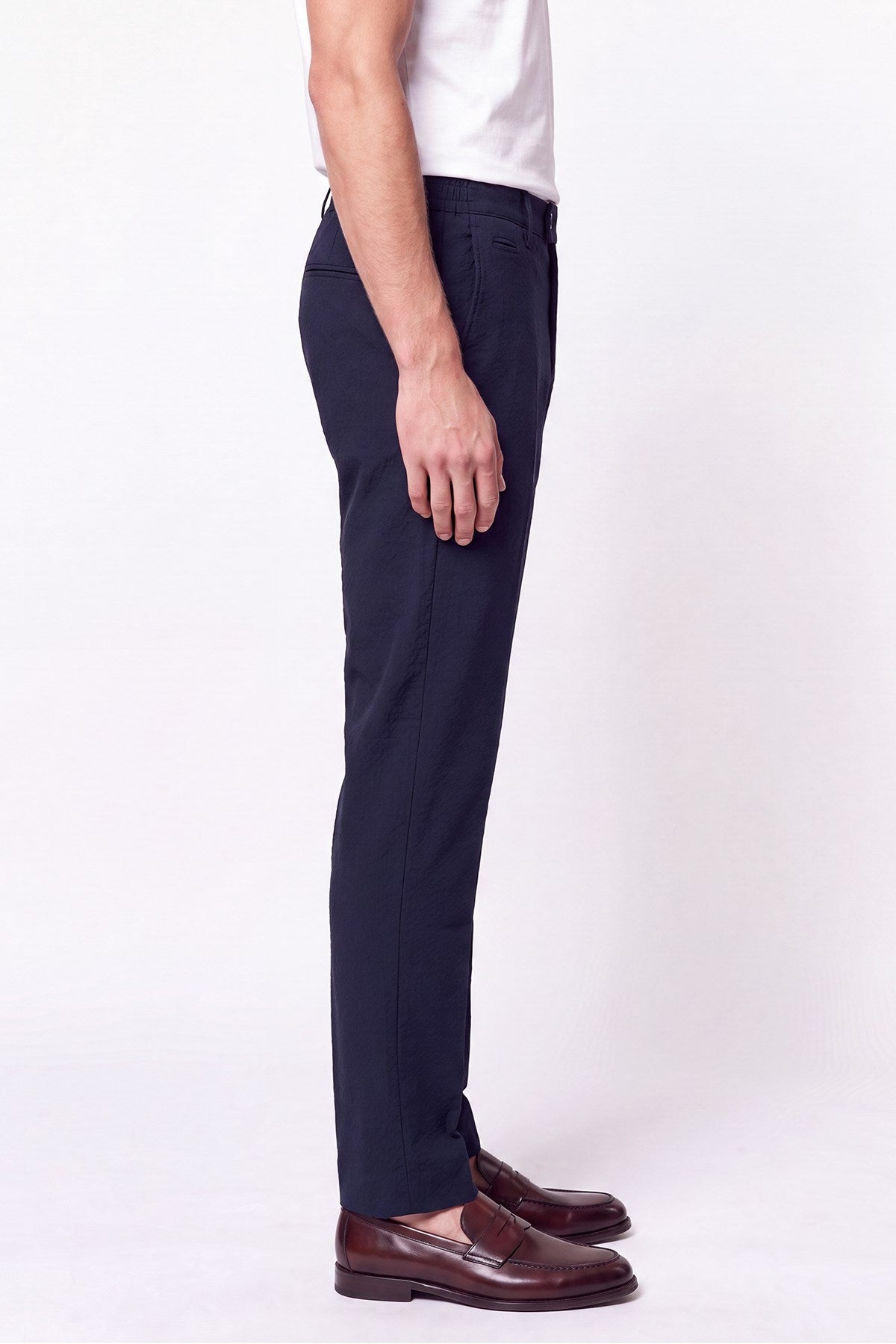 Comfort Fit Yan Cep Esnek Pamuklu Lacivert Jogger Pantolon P 1190
