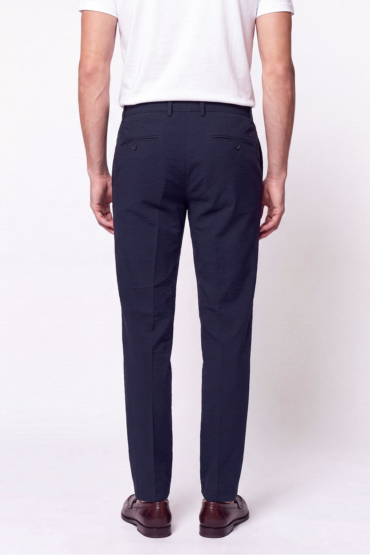 Comfort Fit Yan Cep Esnek Pamuklu Lacivert Jogger Pantolon P 1190