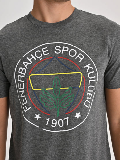 Fenerbahçe Gri Tribün Çizgi Logolu Erkek Tshirt