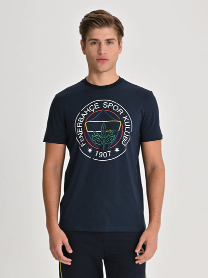 Fenerbahçe Lacivert Tribün Çizgi Logolu Erkek Tshirt