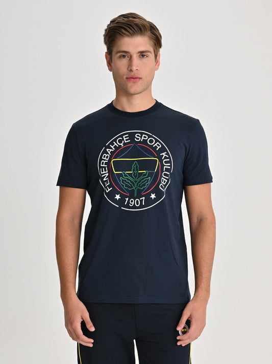 Fenerbahçe Lacivert Tribün Çizgi Logolu Erkek Tshirt