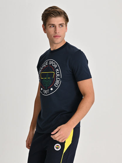 Fenerbahçe Lacivert Tribün Çizgi Logolu Erkek Tshirt
