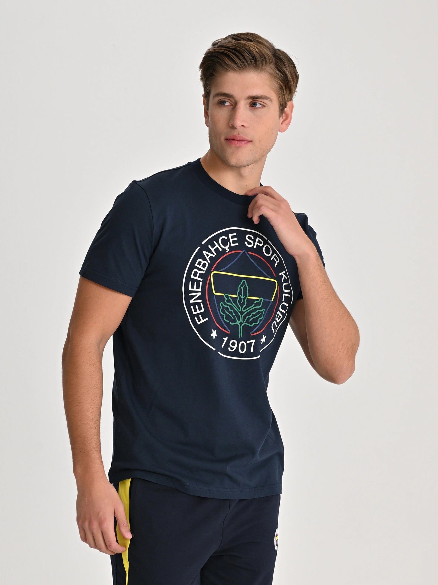 Fenerbahçe Lacivert Tribün Çizgi Logolu Erkek Tshirt