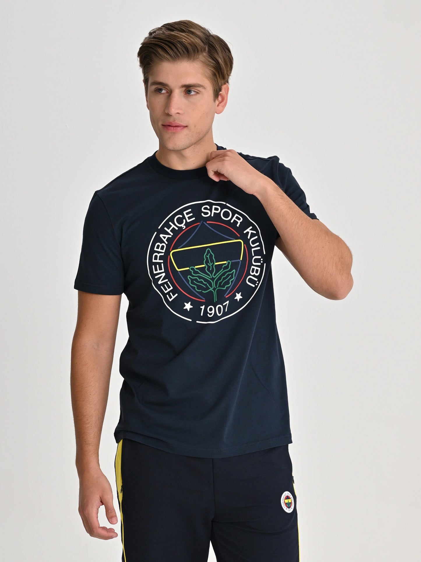 Fenerbahçe Lacivert Tribün Çizgi Logolu Erkek Tshirt