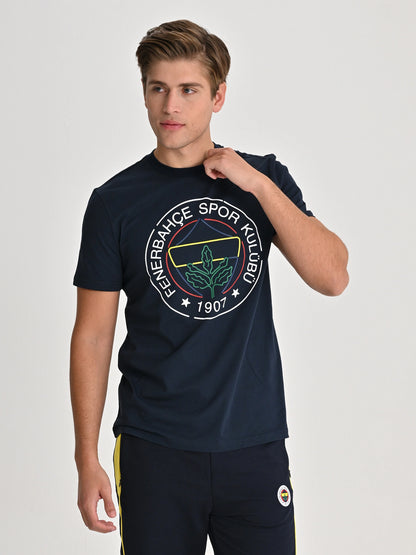 Fenerbahçe Lacivert Tribün Çizgi Logolu Erkek Tshirt