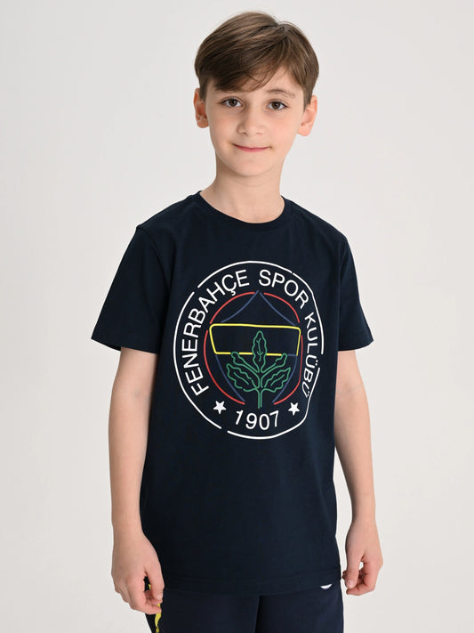 Fenerbahçe Lacivert Tribün Çizgi Logolu Çocuk Tshirt