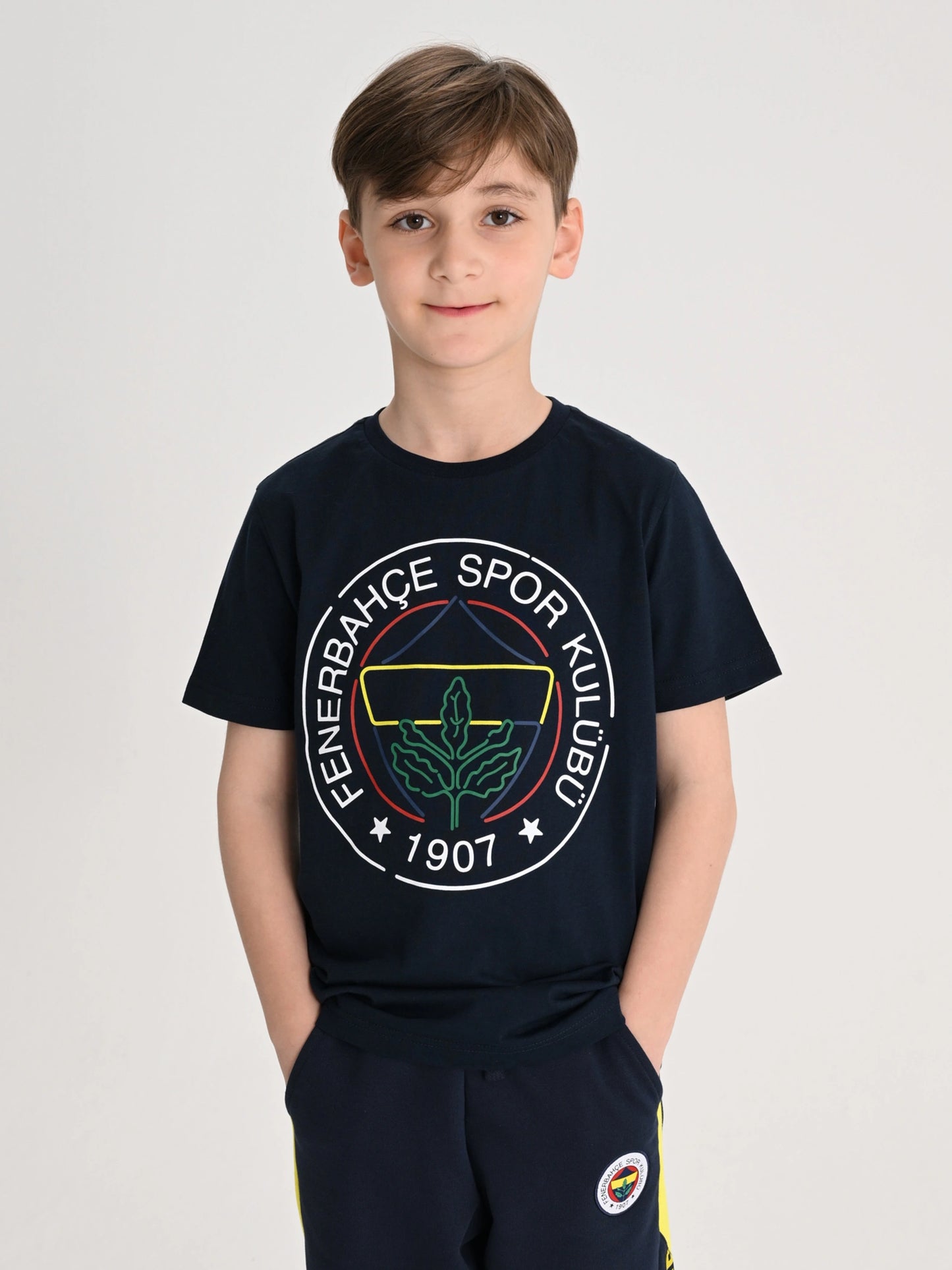 Fenerbahçe Lacivert Tribün Çizgi Logolu Çocuk Tshirt