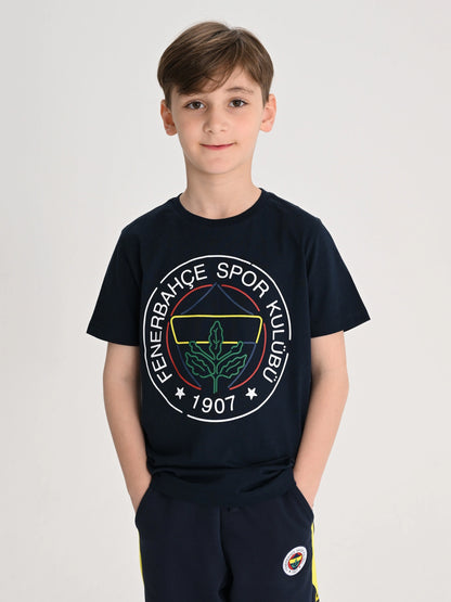 Fenerbahçe Lacivert Tribün Çizgi Logolu Çocuk Tshirt